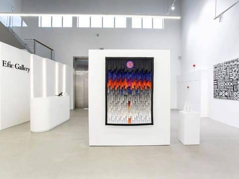 Abdoulaye Konaté, Composition Bleue-gris, at the Efie Gallery. 