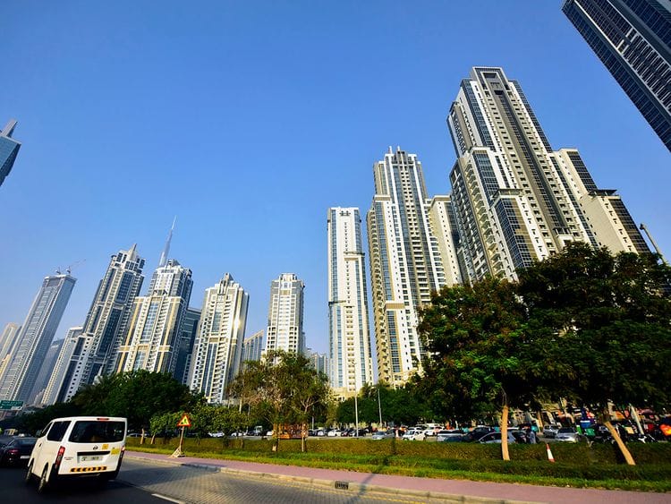 Stock Business bay towers in Dubai