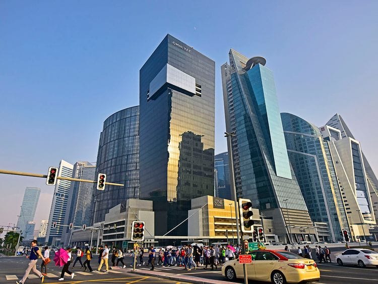 Stock Dubai office workers business bay
