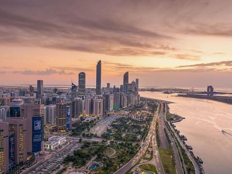 Abu Dhabi mainland is an island and there are several waterways between smaller islands around it