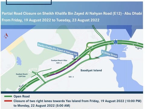 The Department of Municipalities and Transport’s Integrated Transport Centre advises motorists to take alternate routes as some roads will be partially closed for improvement work.