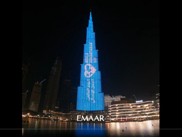 burj khalifa world humanitarian day 2022
