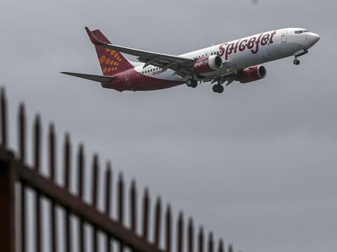 File photo: An aircraft operated by SpiceJet, prior to landing at Chhatrapati Shivaji International Airport in Mumbai. 