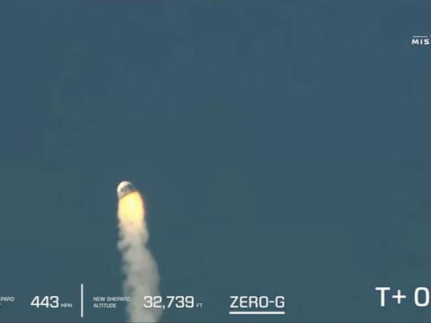  This image provided by Blue Origin shows a rocket after a launch failure on Monday, Sept. 12, 2022. 