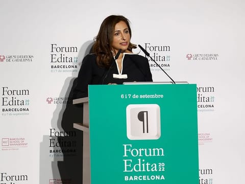 Bodour Al Qasimi, President of International Publishers Association (IPA), during her address 