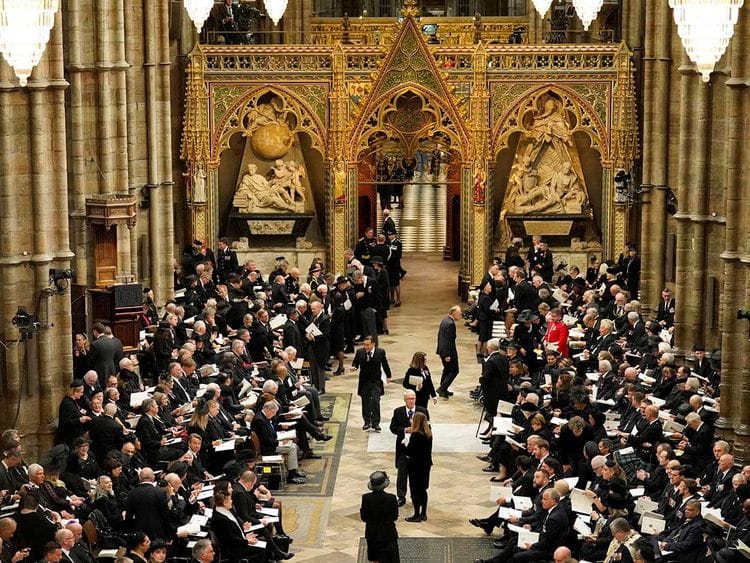 Guests funeral queen Westminster Abbey