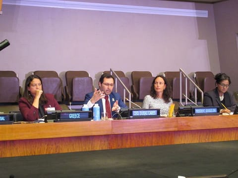 Dr Tariq Al Gurg (second from left), CEO and Vice-Chairman of Dubai Cares, at the Transforming Education Summit in New York