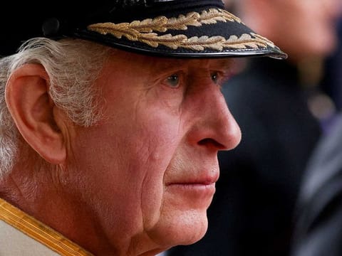 Britain's King Charles attends the state funeral and burial of Britain's Queen Elizabeth, in London, Britain, September 19, 2022. 