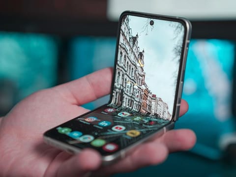 Stand out from the crowd with a flexible smartphone that improves not only productivity but selfies, too.