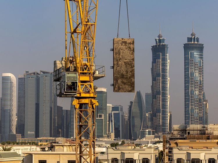 STOCK Construction in Dubai economy skyline