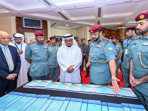 (centre) Lieutenant General Dhahi Khalfan Tamim, Deputy Chief of Police and Public Security in Dubai, and (to his right) Major General Saif Al Ziri Al Shamsi, Commander-in-Chief of Sharjah Police at the 'Police Thinking Forum' in Sharjah