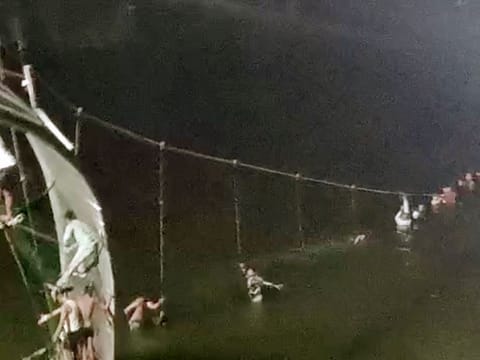 Dozens were killed and scores were missing as the hanging bridge collapsed.