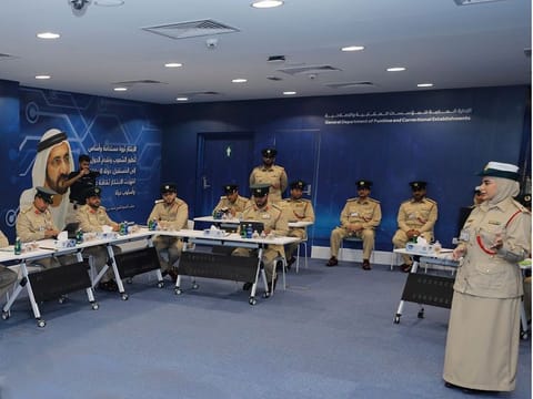 A Dubai Police review meeting underway.