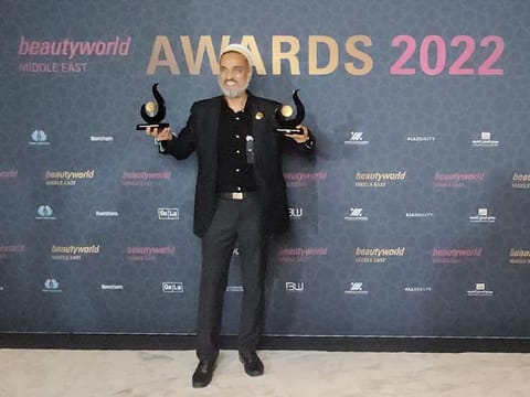Ali Asgar Fakhruddin, Chairman and CEO of Sterling Perfumes Industries, at the Beautyworld Awards Middle East 