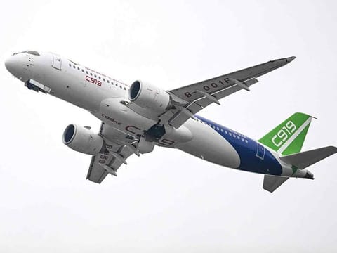 A Commercial Aircraft Corp of China (COMAC) C919 aircraft.