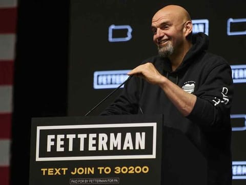 Democratic Senate candidate John Fetterman speaks to supporters during an election night party on November 9, 2022 in Pittsburgh, Pennsylvania. Fetterman defeated Republican Senate candidate Dr. Mehmet Oz.   