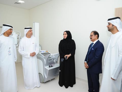 Officials during a tour of the centre