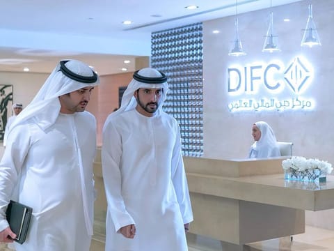 Sheikh Hamdan bin Mohammed bin Rashid Al Maktoum, Crown Prince of Dubai, Chairman of The Executive Council, Chairman of ICD, with Sheikh Maktoum bin Mohammed bin Rashid Al Maktoum, Deputy Ruler of Dubai, Deputy Prime Minister, Minister of Finance, and Vice-Chairman of ICD.