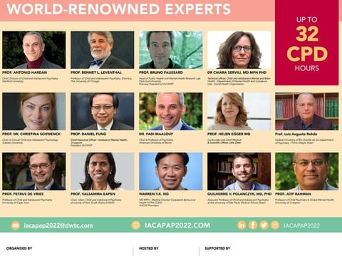 The sessions, involving more than 300 experts worldwide, will cover several topics, including anxiety disorders, autism spectrum disorders, policy and advocacy
