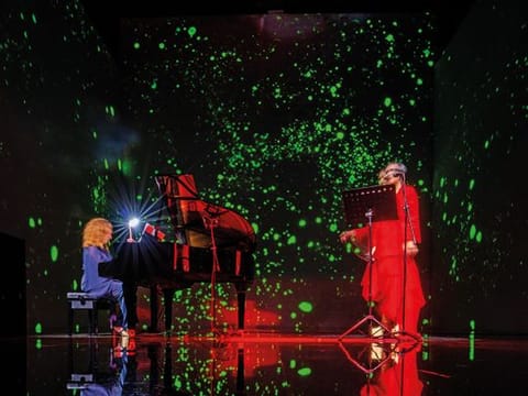 The Contemporary Opera Night With Yana Mann and Shaun Stamp, a conceptual sound and 360-degree art show hosted by Theatre of Digital Arts in Dubai, or TODA, references the shift in perception of art in the UAE as a not being just a visual medium anymore
