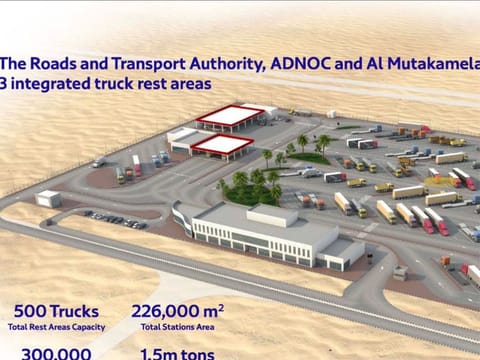 Blueprint of the integrated truck rest areas.