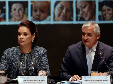 Former President Otto Pérez Molina and his former Vice President Roxanna Baldetti resigned in 2015 and have been in custody on charges of permitting and benefiting from a customs graft scheme known as La Linea, or “The Line”, in Guatemala. File photo.