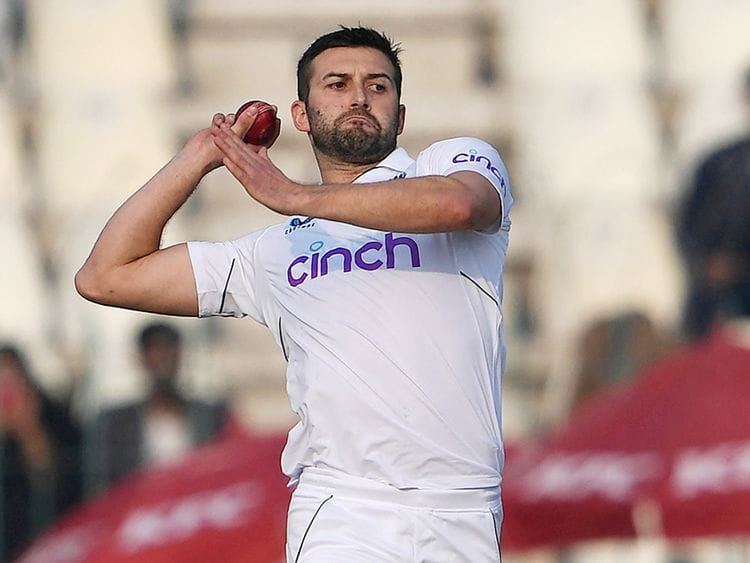England's Mark Wood delivers the ball 