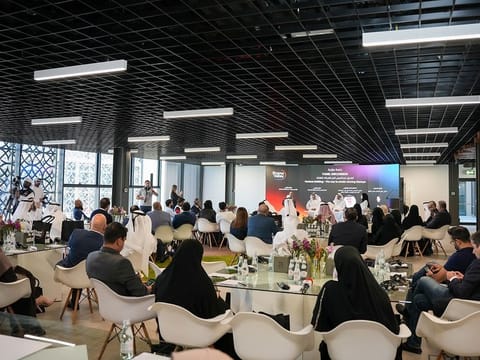 Senior officials and guests at the launch of the Shams Valley project in Sharjah.