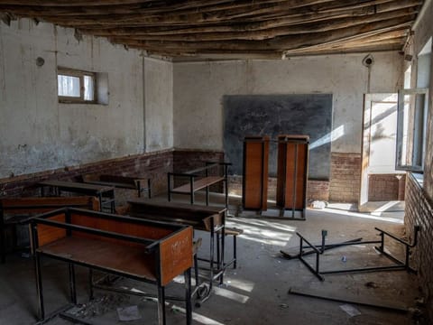 A classroom that previously was used for girls sits empty in Kabul, Afghanistan, Thursday, Dec. 22, 2022. The country's Taliban rulers earlier this week ordered women nationwide to stop attending private and public universities effective immediately and until further notice. They have banned girls from middle school and high school, barred women from most fields of employment and ordered them to wear head-to-toe clothing in public. Women are also banned from parks and gyms. (AP Photo/Ebrahim Noroozi)