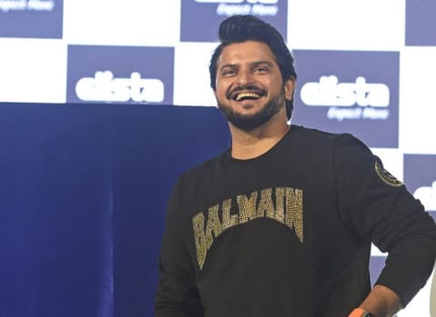 Former India and Chennai Super Kings ace batter, Suresh Raina at the launch of Elista by TeknoDome in Dubai. 