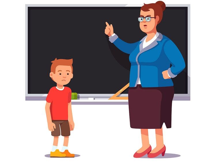 Strict teacher kid