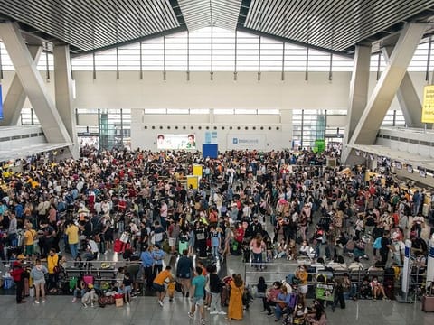 A scene at the Ninoy Aquino International Airport in Manila, Philippines