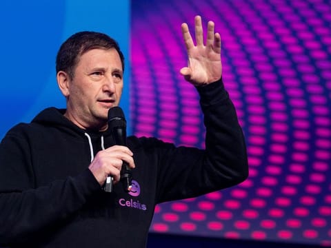 Alex Mashinsky, founder and chief executive officer of Celcius Network Ltd., during a panel session at the Blockchain Week Summit in Paris, France, on Wednesday, April 13, 2022. 