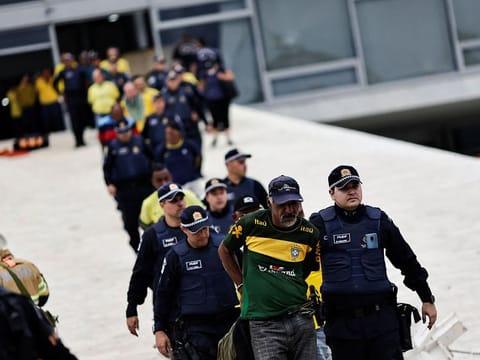 Supporters of Brazil's former President Jair Bolsonaro are detained.