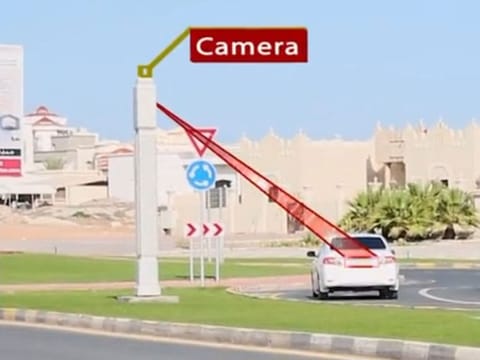 Still from a police video showing the smart detection system