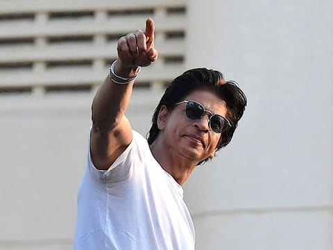 Bollywood actor Shah Rukh Khan greets fans during his birthday celebrations at his Mannat residence in Mumbai 