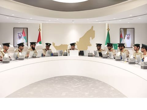 Dubai Police chief Lt Gen Al Marri heads meeting during annual inspection visit to the General Department of Criminal Investigation (CID)