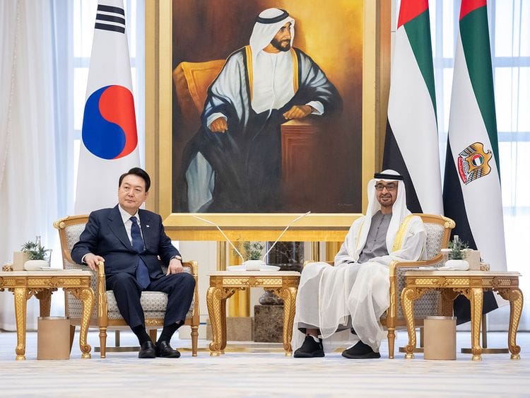 MBZ with Korea President in Abu Dhabi on Jan 15, '23