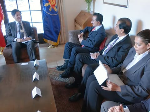 President Ferdinand R. Marcos Jr. and Sultan Ahmed bin Sulayem, Group Chairman and CEO of DP meet on the sidelines of WEF 2023.