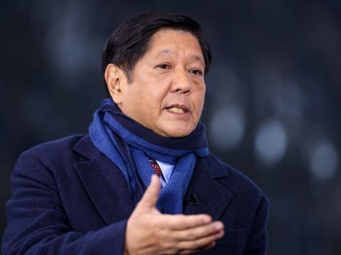 Philippines President Ferdinand Marcos Jr. during an interview on the opening day of the World Economic Forum (WEF) in Davos, Switzerland, on January 17, 2023. Soon after he became president, Marcos Jr. visited China and returned with $22.8 billion in trade and investment deals. 