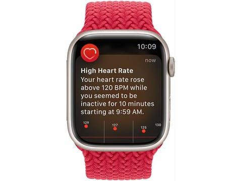 For illustrative purposes only. The Apple Watch kept alerting Kelly that her heart rate was high.