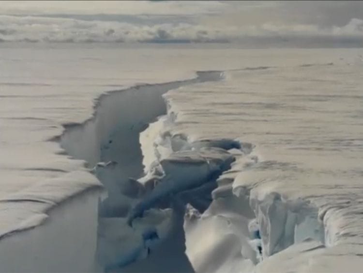 An Iceberg nearly the size of London, breaks off from Antarctic base