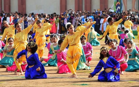 Students celebrating Republic Day of India at The Indian High School 
Gulf News archives