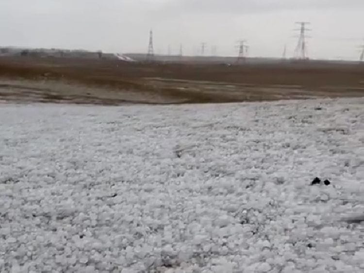 Hail in the UAE on Wednesday 