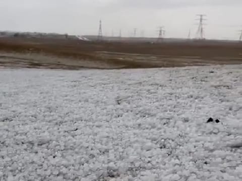 Hail in Madinat Al Riyad, Abu Dhabi on Wednesday 