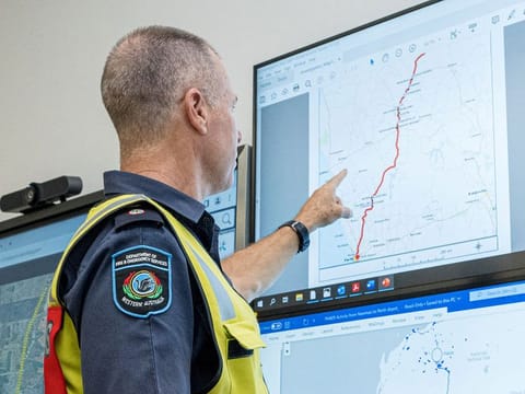 A member of the Incident Management Team coordinates the search for a radioactive capsule that was lost in transit by a contractor hired by Rio Tinto.