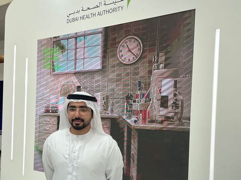 Mohamed Al Mheiri, DHA's Director of Health Tourism Department, at Arab Health 2023 on Tuesday. 