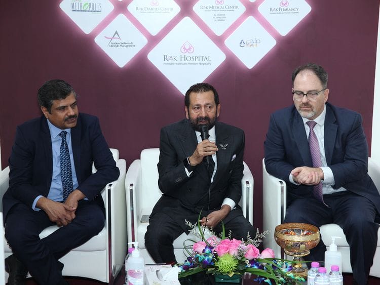 Stock-RAK-Hospital-(L-R) Dr Arshendu Pandey; Dr Raza Siddiqui and Gregg Davis