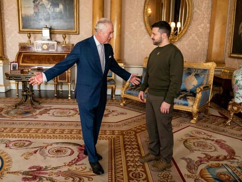 Ukraine President Volodymyr Zelensky met with the UK's King Charles III on Sunday, shortly after taking part in key defence talks with European leaders, Buckingham Palace said. 