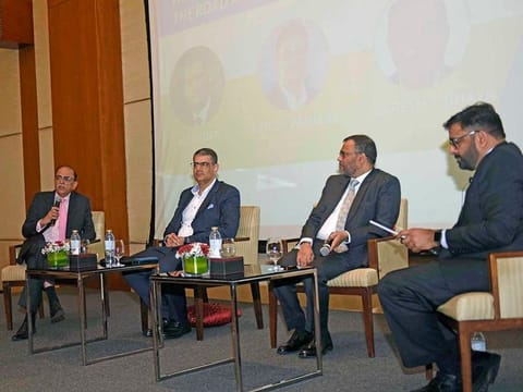 Pankaj S Jain (on the right) with Ali Hyder, Group CEO, Focus Softnet; Ashish Panjabi, Chief Operating Officer at Jacky’s Group of Companies; and Naresh Bhaya, Finance Director of Gulf News.